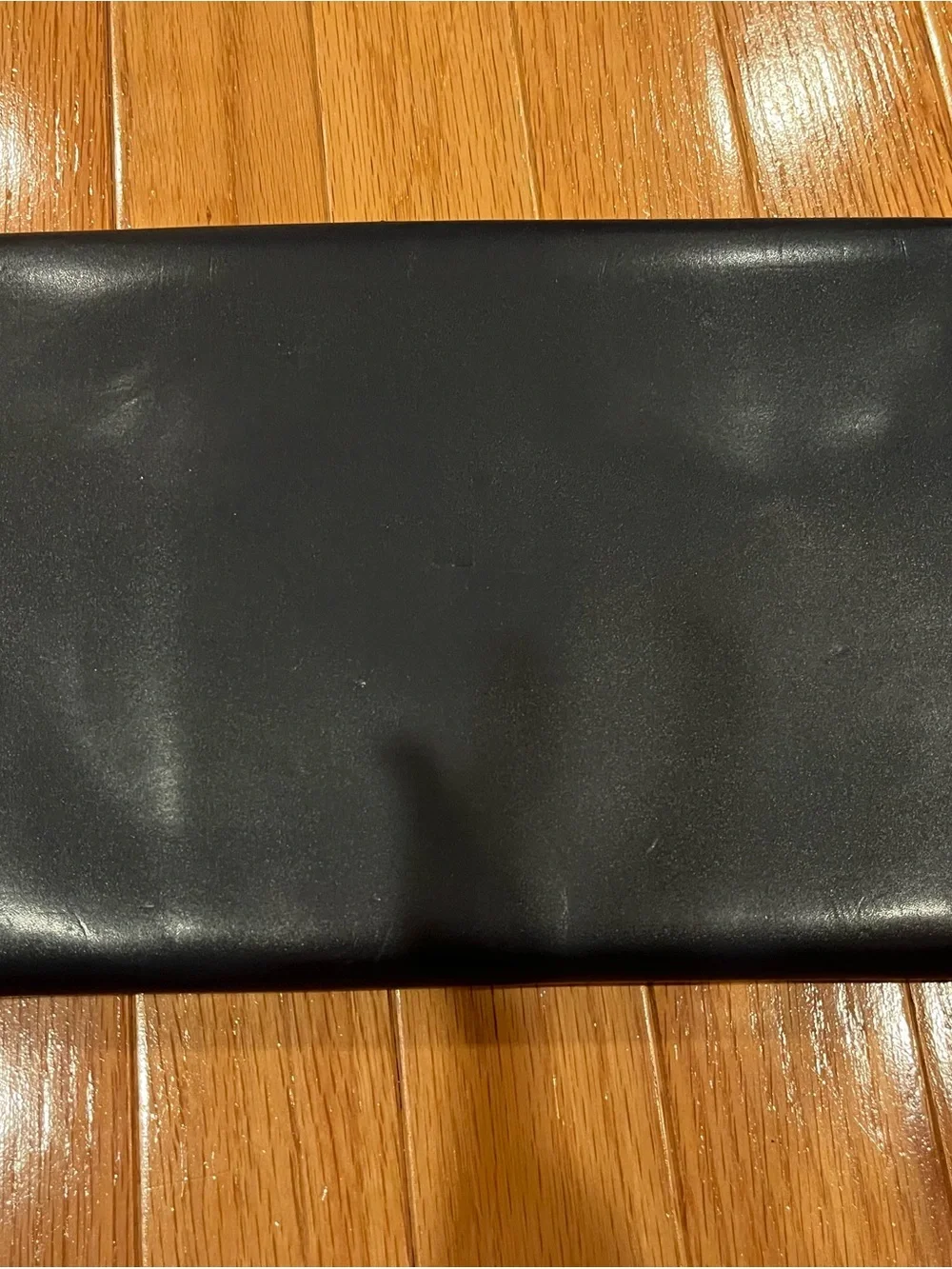 Black Envelope Clutch with Metal Accent